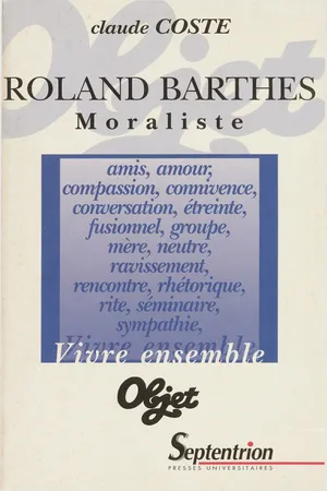 Roland Barthes Moraliste