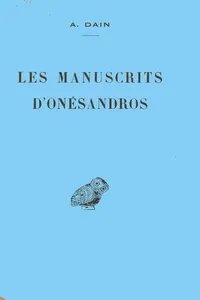 Les manuscrits d'Onésandros_cover