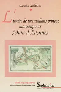 L'istoire de tres vaillans princez monseigneur Jehan d'Avennes_cover