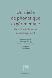 Un siècle de phonétique expérimentale_cover