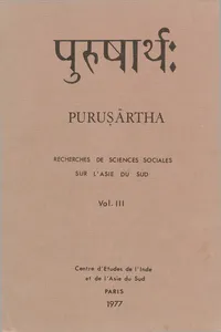 Recherches de sciences sociales sur l’Asie du Sud. Volume III_cover