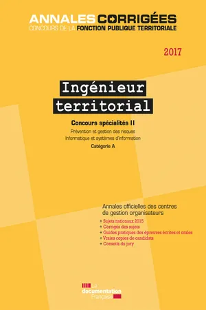 Ingénieur territorial 2017. Concours spécialités II