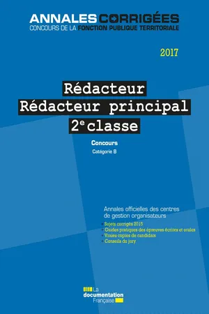 Rédacteur - Rédacteur principal 2e classe 2017. Concours