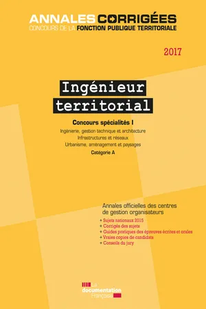 Ingénieur territorial 2017. Concours spécialités I