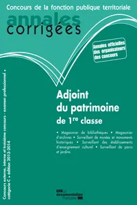 Adjoint du patrimoine de 1re classe 2013-2014_cover