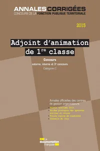 Adjoint d'animation 1re classe 2015. Concours_cover