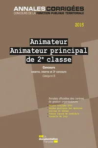 Animateur - Animateur principal 2e classe 2015. Concours_cover