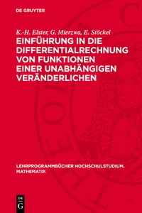 Einführung in die Differentialrechnung von Funktionen einer unabhängigen Veränderlichen_cover