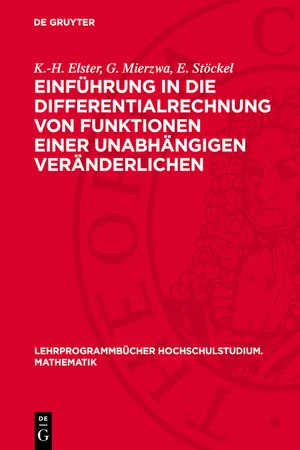 Einführung in die Differentialrechnung von Funktionen einer unabhängigen Veränderlichen