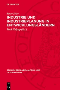 Industrie und Industrieplanung in Entwicklungsländern_cover