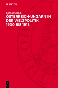 Österreich-Ungarn in der Weltpolitik 1900 bis 1918_cover