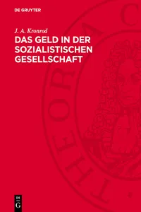 Das Geld in der Sozialistischen Gesellschaft_cover