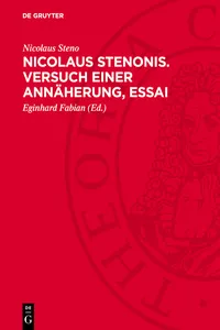 Nicolaus Stenonis. Versuch einer Annäherung, Essai_cover