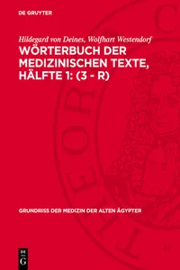 Wörterbuch der medizinischen Texte, Hälfte 1_cover