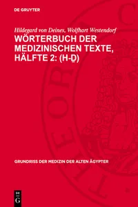 Wörterbuch der medizinischen Texte, Hälfte 2_cover