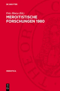 Meroitistische Forschungen 1980_cover