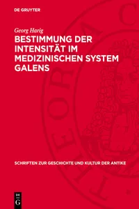 Bestimmung der Intensität im medizinischen System Galens_cover