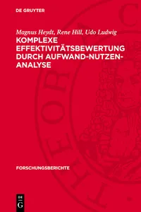 Komplexe Effektivitätsbewertung durch Aufwand-Nutzen-Analyse_cover