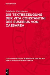 Die Textbezeugung der Vita Constantini des Eusebius von Caesarea_cover