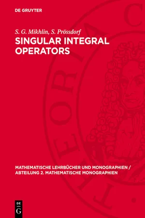 Singular Integral Operators