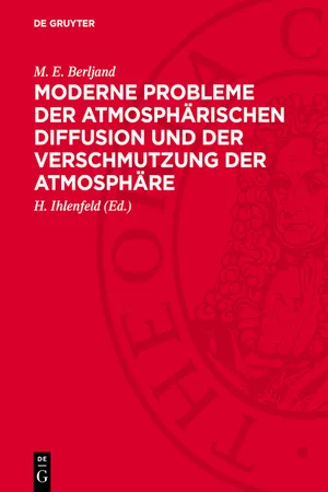 Moderne Probleme der atmosphärischen Diffusion und der Verschmutzung der Atmosphäre