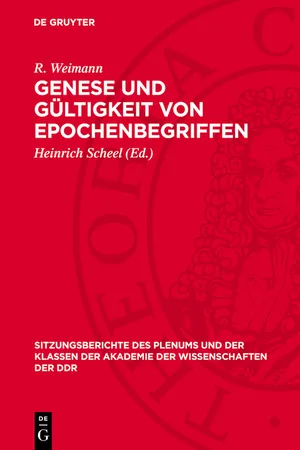 Genese und Gültigkeit von Epochenbegriffen