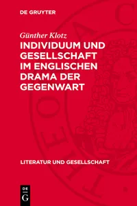 Individuum und Gesellschaft im englischen Drama der Gegenwart_cover