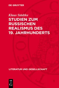 Studien zum russischen Realismus des 19. Jahrhunderts_cover