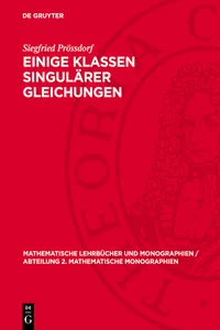 Einige Klassen singulärer Gleichungen_cover