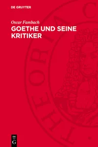 Goethe und seine Kritiker_cover