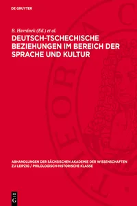 Deutsch-tschechische Beziehungen im Bereich der Sprache und Kultur_cover