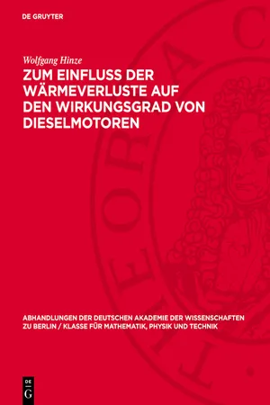 Zum Einfluss der Wärmeverluste auf den Wirkungsgrad von Dieselmotoren