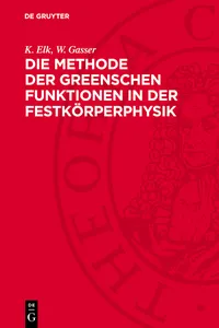 Die Methode der Greenschen Funktionen in der Festkörperphysik_cover