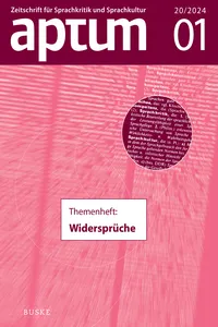 Aptum, Zeitschrift für Sprachkritik und Sprachkultur 20. Jahrgang. 2024, Heft 1_cover