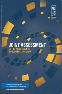 Joint Assessment of the Institutional Effectiveness of UNDP_cover