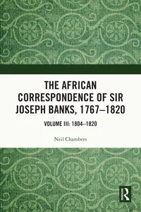 The African Correspondence of Sir Joseph Banks, 1767–1820_cover