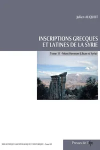 Inscriptions grecques et latines de la Syrie_cover