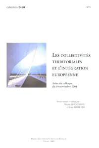 Les collectivités territoriales et l'intégration européenne_cover