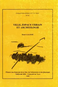 Ville, espace urbain et archéologie_cover