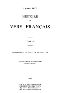 Histoire du vers français. Tome IV_cover