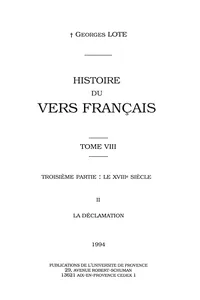 Histoire du vers français. Tome VIII_cover