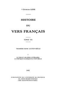 Histoire du vers français. Tome VII_cover