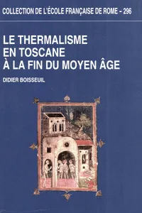 Le Thermalisme en Toscane à la fin du Moyen Âge_cover