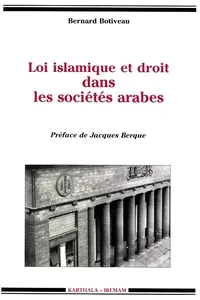 Loi islamique et droit dans les sociétés arabes_cover