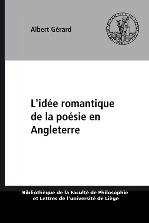 L'idée romantique de la poésie en Angleterre