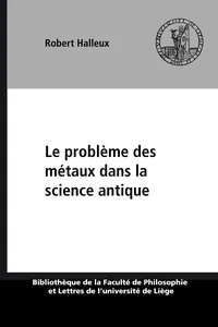 Le problème des métaux dans la science antique_cover