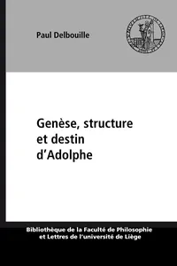 Genèse, structure et destin d'Adolphe_cover