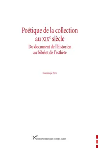 Poétique de la collection au xixe siècle_cover