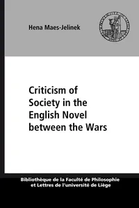 Criticism of Society in the English Novel between the Wars_cover