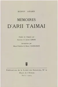 Mémoires d'Arii Taimai_cover